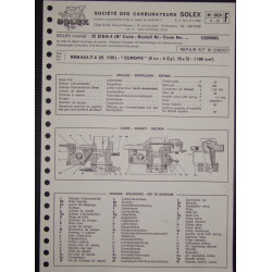 Solex 32 Eisa 4 Renault 6 R1181 3624 F