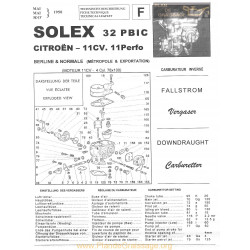 Solex 32 Pbic Citroen 11cv Carburateur