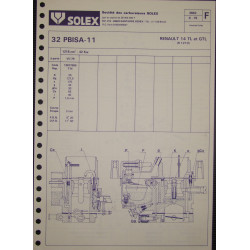 Solex 32 Pbisa 11 Renault 14 Gtl R1210 3662 F