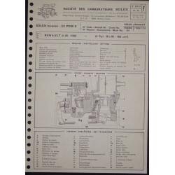 Solex 32 Pdis 3 Renault 6 R1180 3611c F