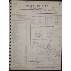 Solex 32 Pibt Renault Dauphine Gordine Ondine R1091a 2107b