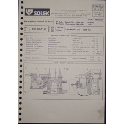 Solex 32 Seia Renault 12 R1170 R1171 R1330 3641a F