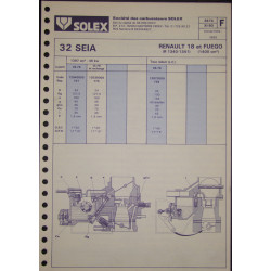 Solex 32 Seia Renault 18 Turbo R1340 R1341 Fuego 3674 F