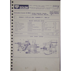 Solex 32 Seia Renault 5 Gtl 3642a F