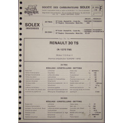 Solex 34 Tbia 35 Ceei Renault 30 Ts R1273 3635 F