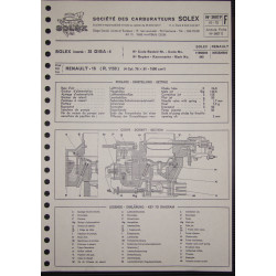 Solex 35 Disa 4 Renault 16 1500 R1150 3607f F