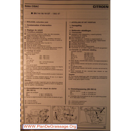 Solex Cisac Citroen Bx 1400 1600 1900 Gt Carburator