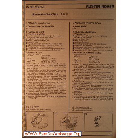 Su Hif 44e Austin Rover 2000 2300 2600 3500 Carburator