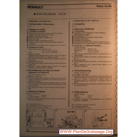 Weber 32 Ibr Renault R14 Tl Gtl Carburator