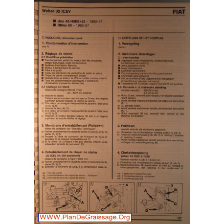 Weber 32 Icev Fiat Uno Ritmo 45es 55 60 Carburator