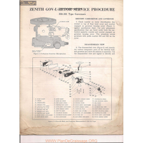 Zenith 350 51 Governors Govuretor