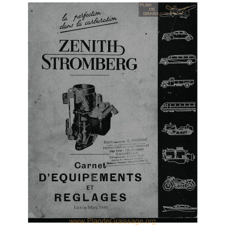 Zenith Stromberg Carnet Reglages