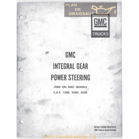 Gmc 1500 2500 3500 Power Steerin Booklet