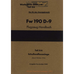 Flugzeug Handbuch Fw 190 D 9 Teil 8a 1944