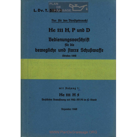 Heinkel He 111 H P D Instructions D Utilisation