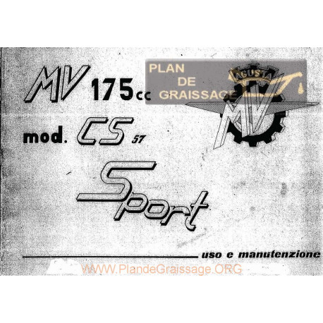 Agusta Mv Uso E Manutenzione Mv 175 Cs Sport