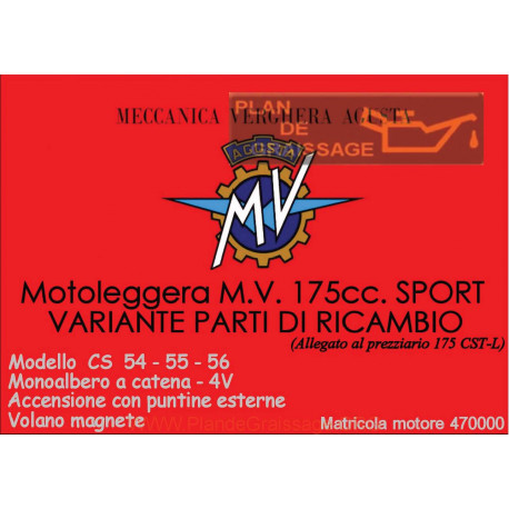 Agusta Mv Varianti Cat Parti Di Ricambio Mv 175 Cs