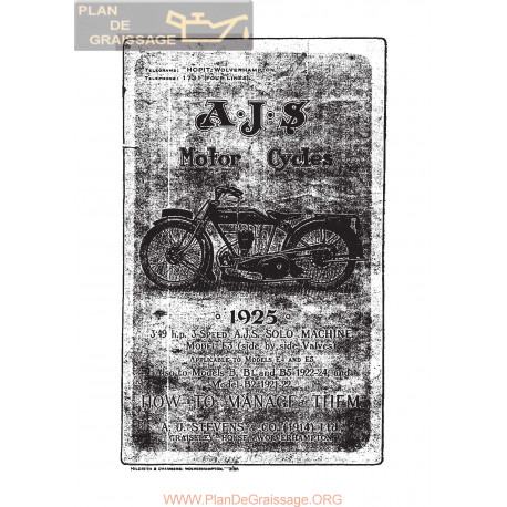 Ajs 1925 E3 E4 E5 Manual De Intretinere