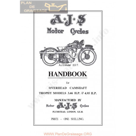 Ajs 1933 33 7 Ohc Manual De Intretinere