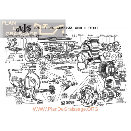 Ajs Burman B52 Gearbox Clutch Exploded View