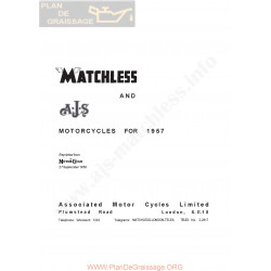 Ajs Matchless 1957 Modifications Model Range For