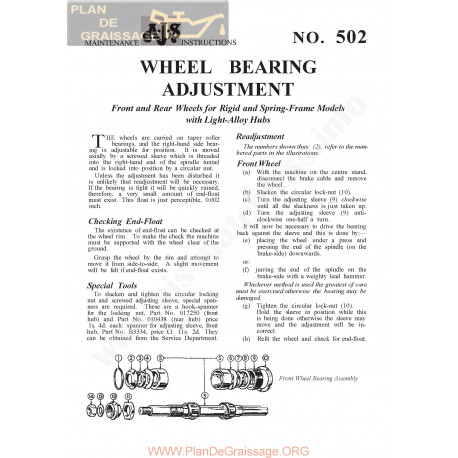 Ajs Service Sheet 502 Wheel Bearing Adjustment