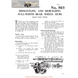 Ajs Service Sheet 503 Dismantling And Rebuilding Full Width Spring Frame Rear Wheel Hubs