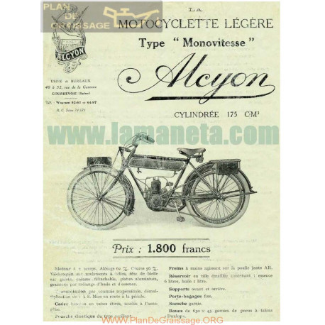 Alcyon Type Movitesse 175cc 1923 Manual Entretenimiento
