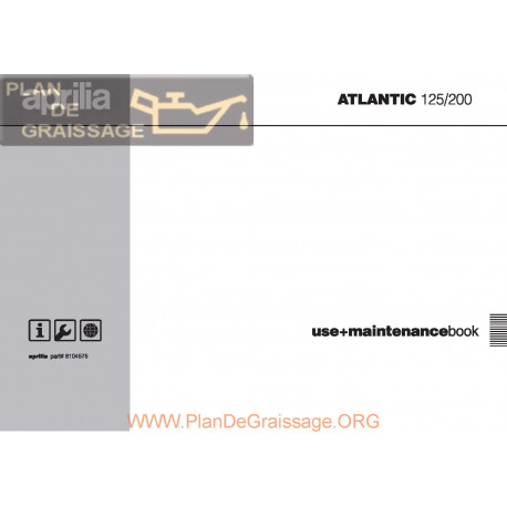 Aprilia Atlantic 125 200 2003 Owners Manual De Intretinere