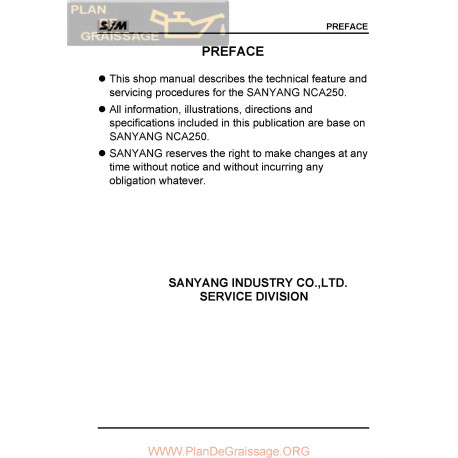 Barossa Sanyang Nca 250 Manual De Reparatie