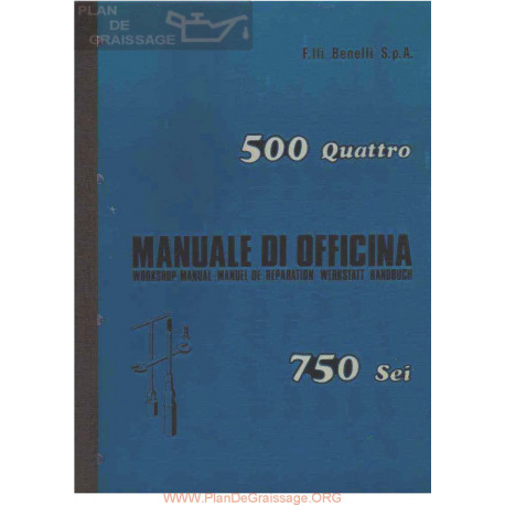 Benelli 500 Quattro Y 750 Sei Manual De Fabrica De Taller Italiano