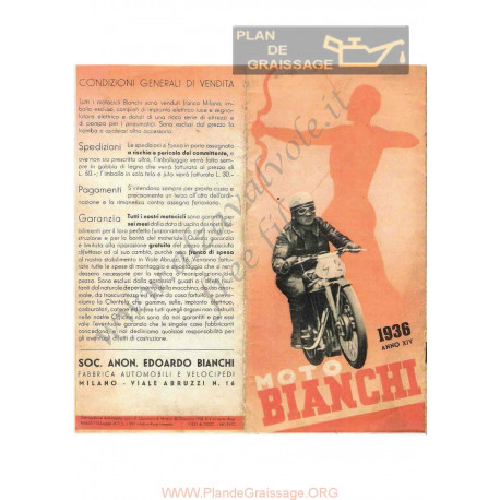 Bianchi 250cc 500cc Catalogue Moto Cycles 1935