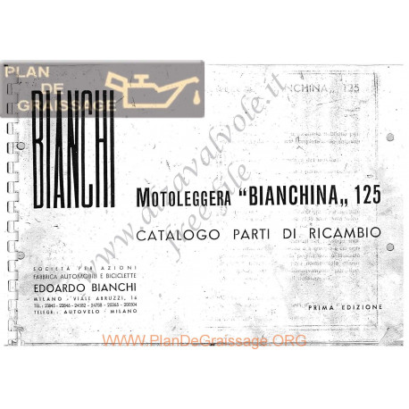 Bianchi Bianchina 125cc Catalogue Spare