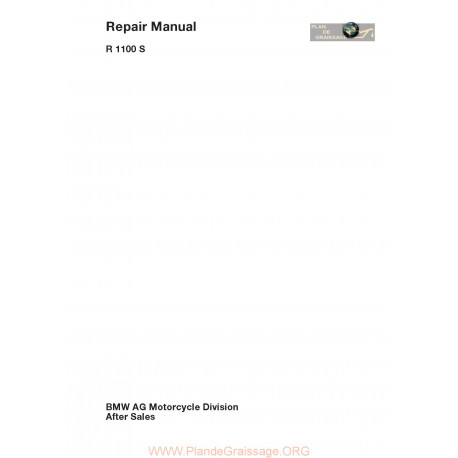 Bmw R1100s Repairmanual