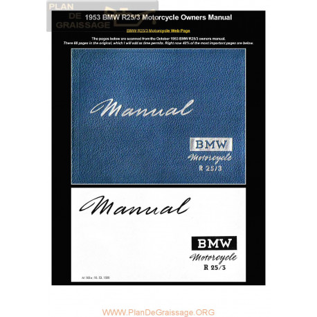 Bmw R25 3 1953 Manual