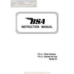 Bsa 175 D7 Bantam Silver Manual