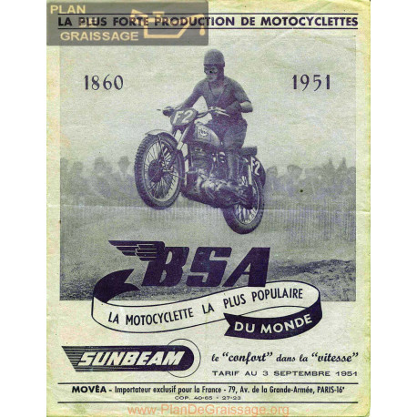 Bsa 1951 Motocyclettes Manual De Intretinere