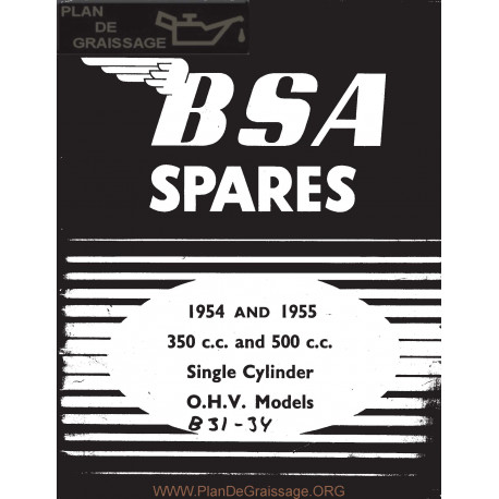 Bsa 1954 1955 350 500cc Singles Ohv B31 34 Models