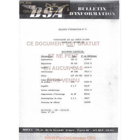 Bsa 500 A7 Ca7 Bulletin 4 1960