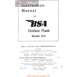 Bsa A10 1950 Golden Flash Instruction Manual