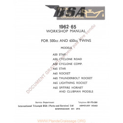 Bsa A50 A65 Ma 1962