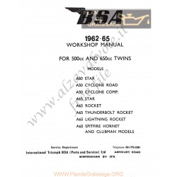 Bsa A50 A65 Manuale Officina 1962 65