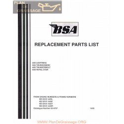 Bsa A50 A65 Parts Book 1970