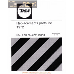 Bsa A65 A70 Parts Book 1972