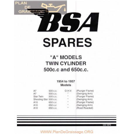 Bsa A7 A10 Parts 1954 1957 Book