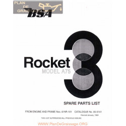 Bsa A75 Parts Book 1969