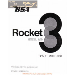 Bsa A75 Parts Book 1970