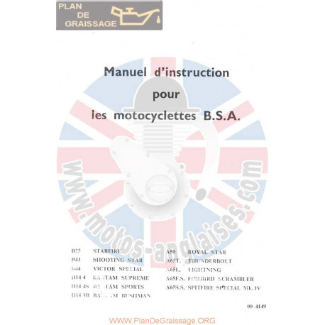 Bsa B25 B44 D14 A50 A65 1969