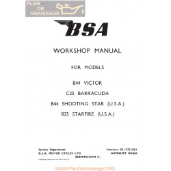 Bsa B44 C25 B25 Workshop Manual De Taller Ingles