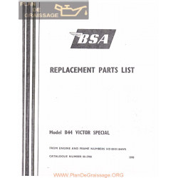 Bsa B44 Victor Special Parts 1970 Book